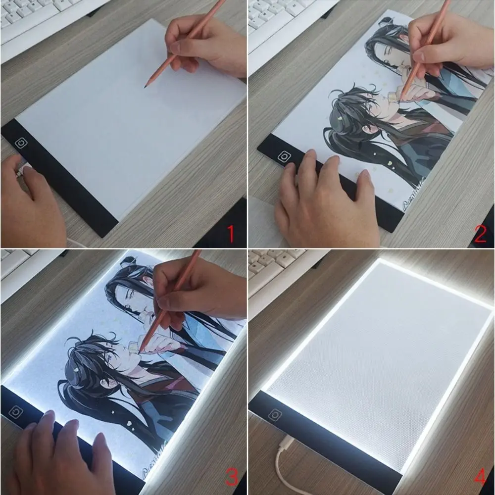 A3/A4/A5 전자 드로잉 보드 USB 라이트 전송 스케치 복사 드로잉 보드 DIY 3단계 디밍 LED 페인팅 보드