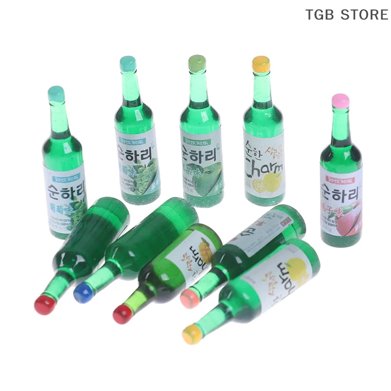 1:12 인형 집 미니어처 와인 음료 모델, 가상 놀이 음식 주방 장난감, 10 개