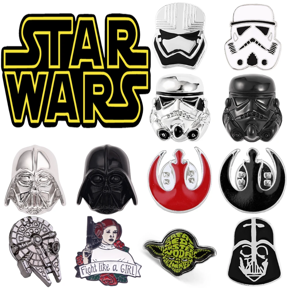 Spilla Disney Star Wars The Force Awakens Spilla Smaltata Guerriero Nero Bb8 Robot Rebel Badge Fan Regalo Commemorativo