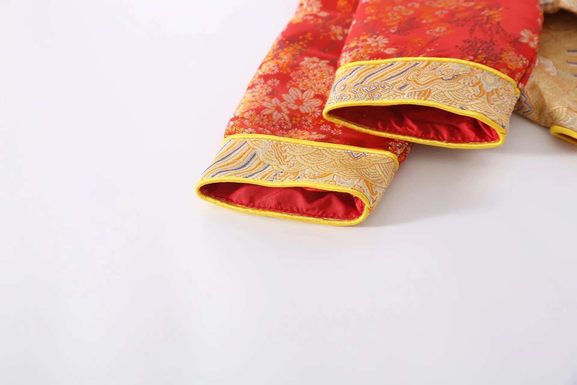 2023NEW Tang Suit Chinese Traditional Costume For Newborn Baby Boys Embroidery Winter Red New Year Birthday Gift Christmas Shoes