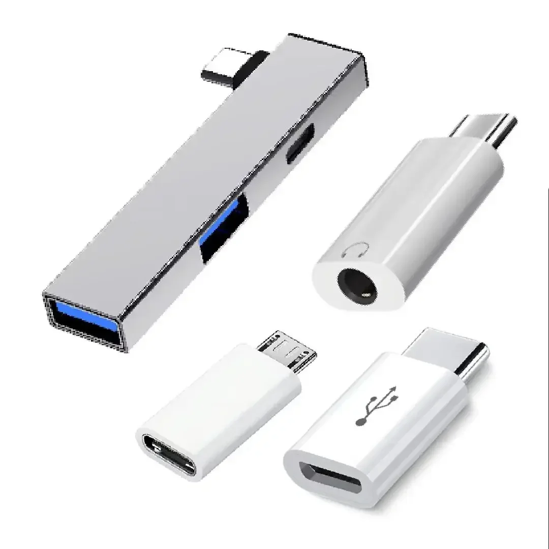 인라인 도킹 스테이션 세트: USB/Type-C 듀얼 포트 3.0 허브 + Type-..
