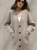 New Fashion Bottons Knitted Long Sweater Coat Autumn Winter Long Sleeve Knitted Cardigan Sweater Women Casual Loose Warm Tops
