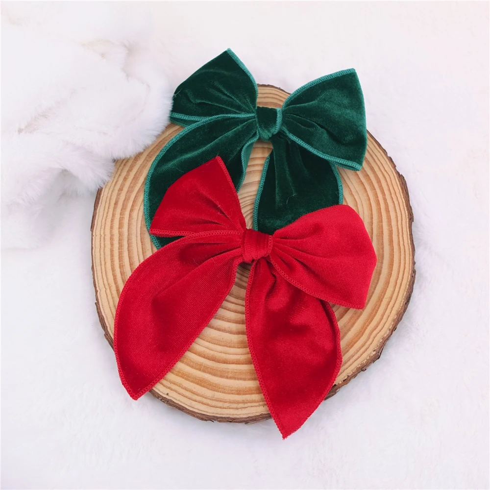 Noeud pour les cheveux en coton imprimé Noël - Chérie et Dandy