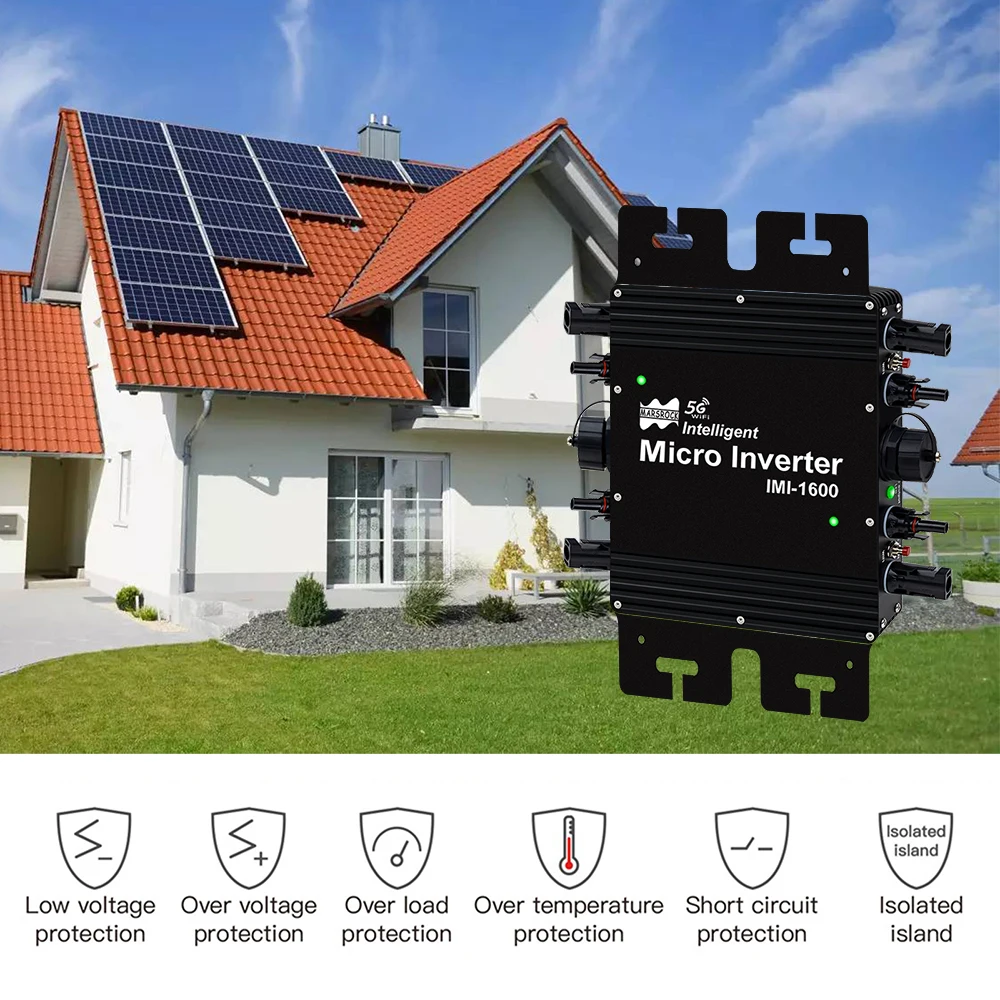 1600W Inverter Solar Grid Tie Microinverter 22-50V Dc A Ac 120V 230V 2X250-450W Pannello Solare Convertitore Di Potenza A Onda Sinusoidale Pura