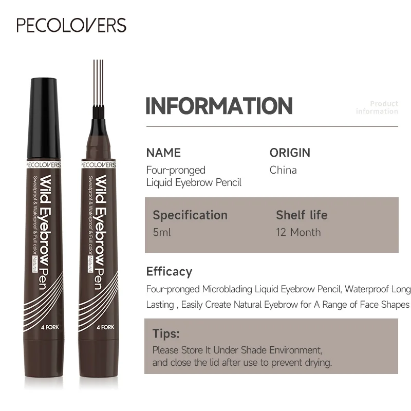 4 Points Eyebrow Pen Long Lasting Liquid Eyebrow Tattoo Pen Cosmetic Waterproof Microblading Eyebrow Pencil 4