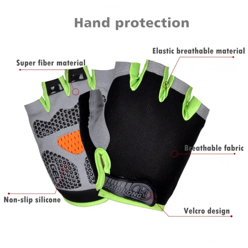 Sport Gloves Fingerless Gym Gloves Women Men Weightlifting Dumbbell Fitness Sport Training Exercise Non Slip Breathable Cycling