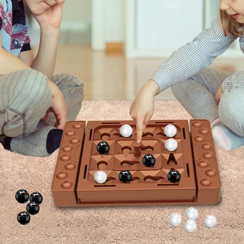 Giochi da Tavolo Intelligenti Interattivi Genitore-Figlio, Scacchi in Bianco e Nero con Funzione Touch e Rotazione
