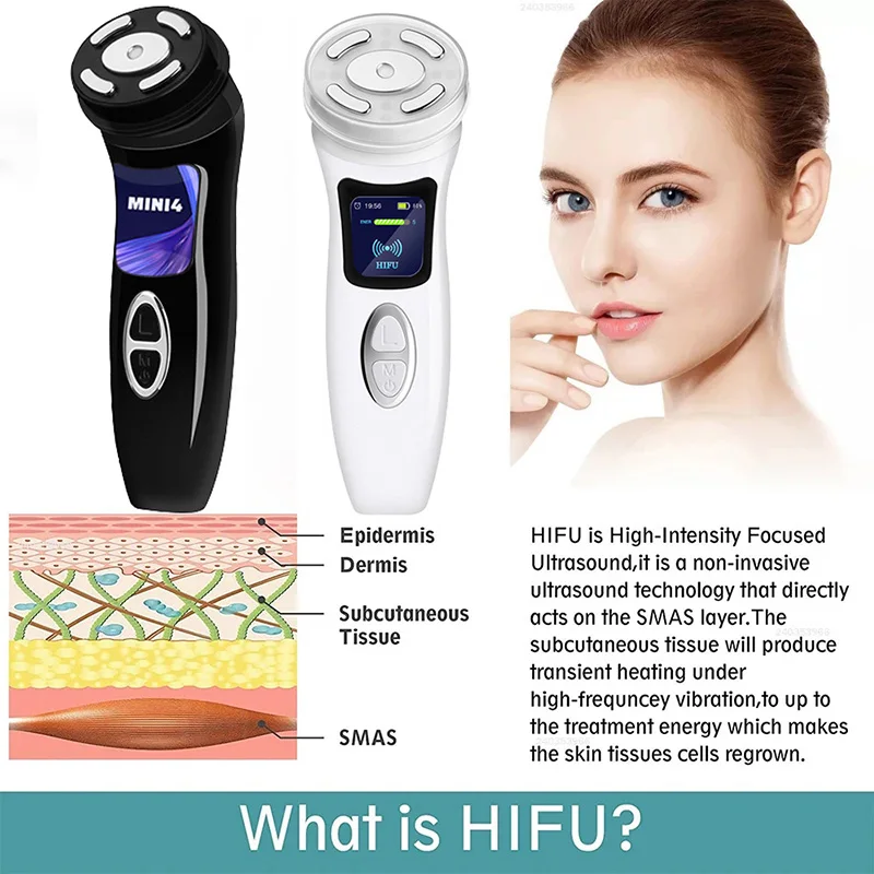 MINI HiFu 4.0 Rechargeable Ultrasound Thermal LED EMS Microcurrent Pulse Facail Lifting Skin Care Face Massage Beauty Device