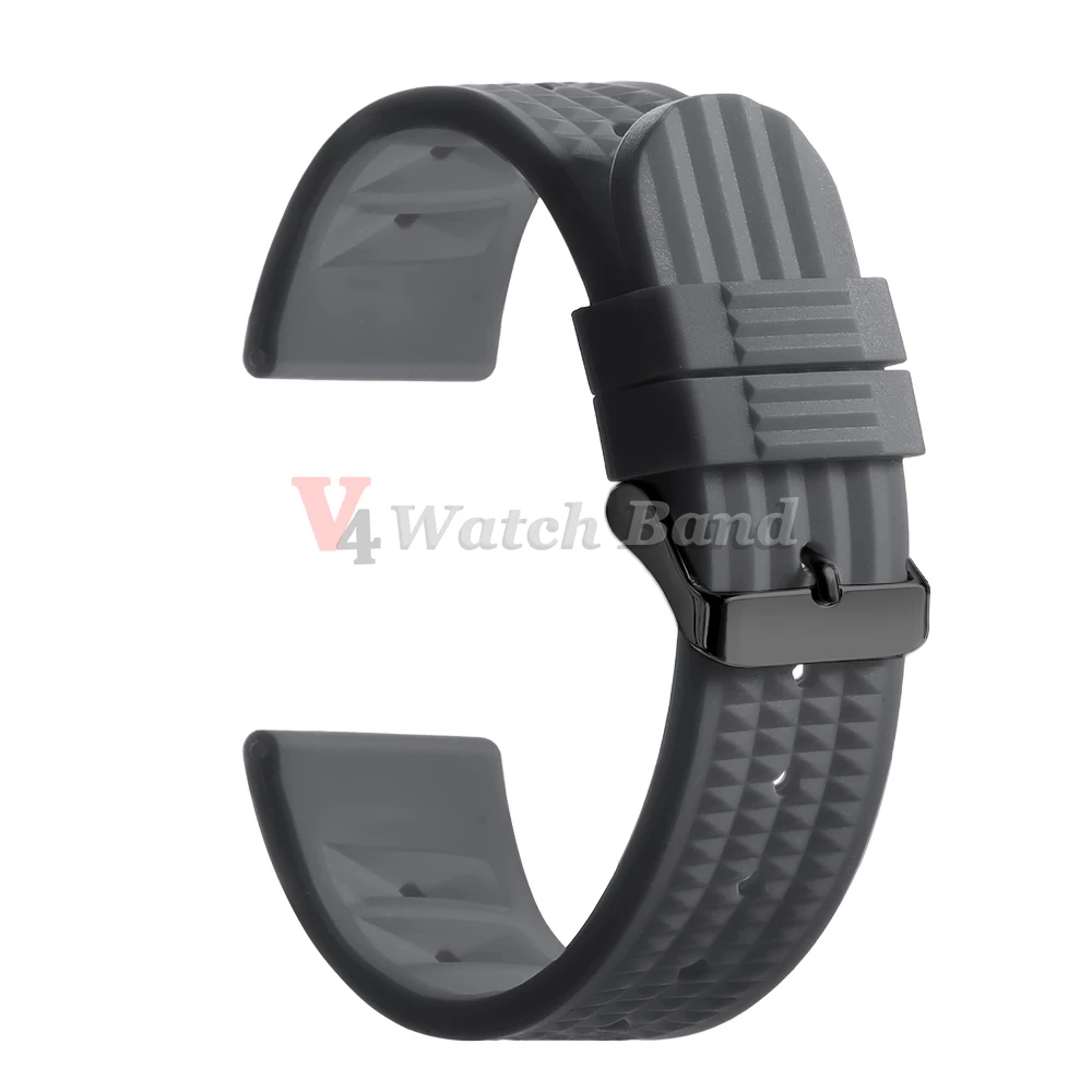 Premium Waterproof Silicone Sport Strap - Universal 20mm/22mm Rubber Watchband