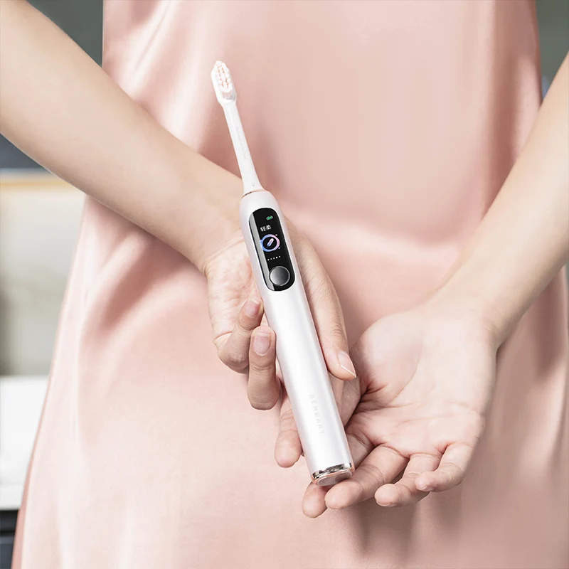 BEHEART W1 Sonic Electric Toothbrushes Touchscreen Whiten Intelligent Toothbrush for Adult Original Brush Tips Replacement Heads