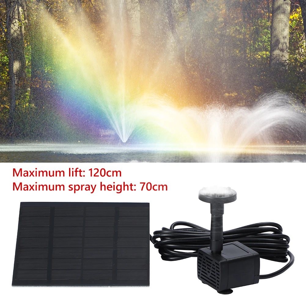 1.5W Solar Fountain with Panel Water Pump Energy Saving Solar Floating Water Fountain Pump 200L/H for Outdoor Fish Tank Aquarium
