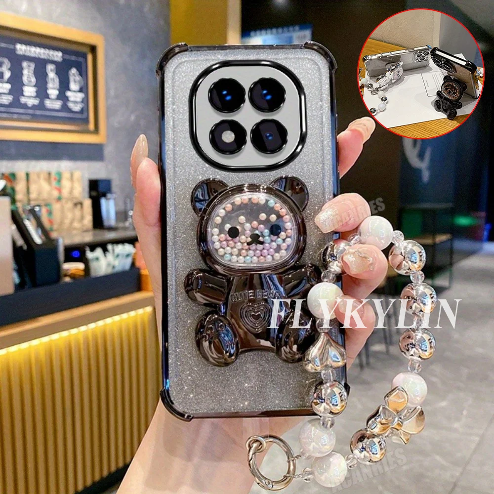 Bear Holder with Bead Bracelet Anti-Drop Protective Soft Shell Case