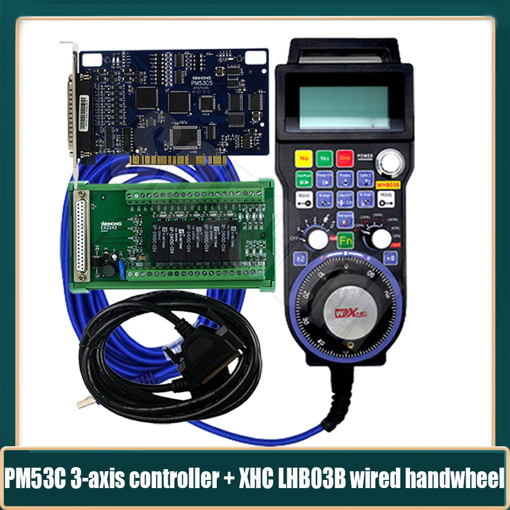 

Pm53c Cnc Ncstudio 3-axis Controller Control Card With Xhc Lhb03b Wired Mpg Handwheel Compatible With Weihong V8 Newcarve