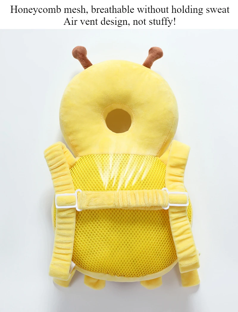 Little Bee Baby Head Back Protection Pillow Breathable Anti Fall Children's Learn Walk Head Protector Kids Safe Cushion for Baby 5