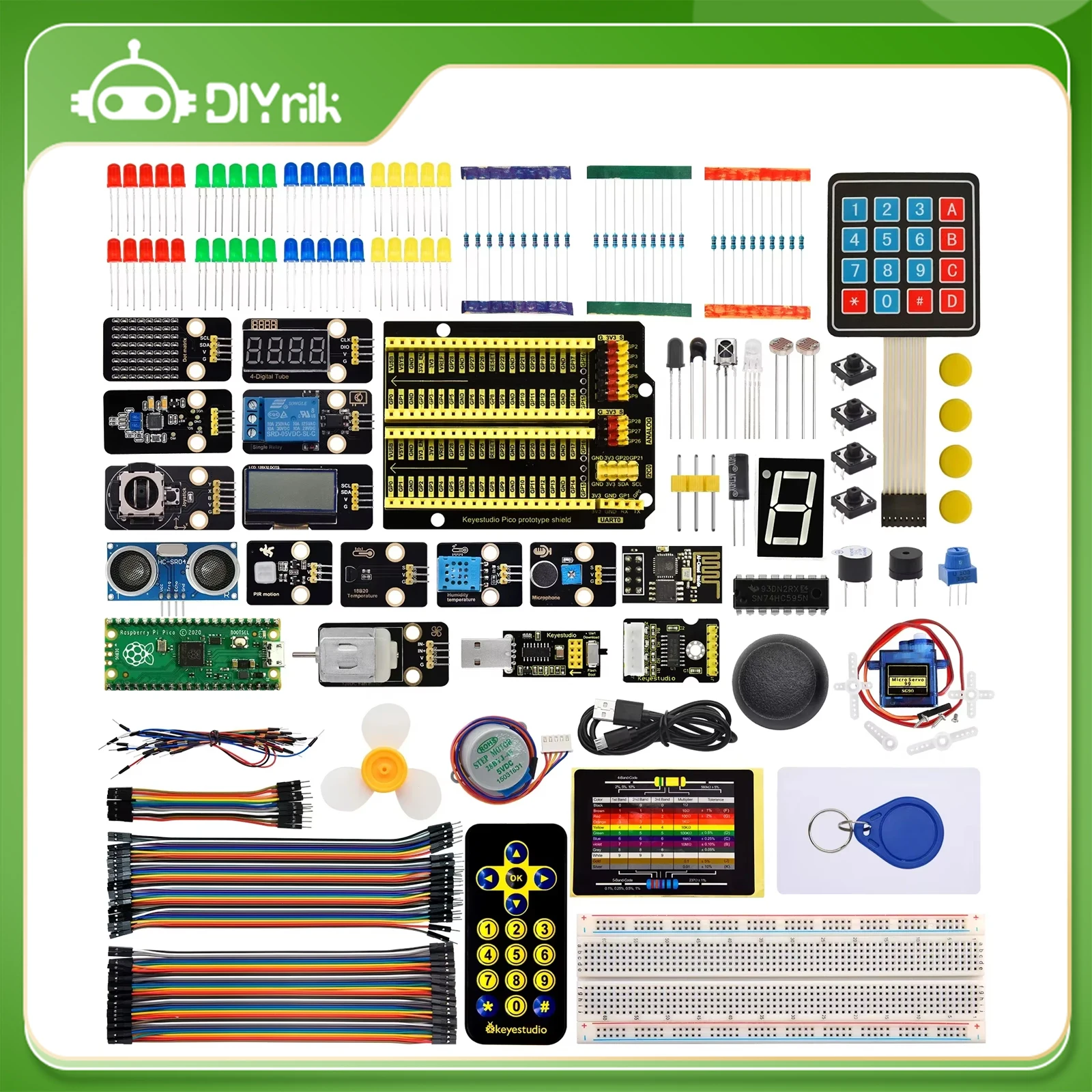 Keyestudio Raspberry Pi Pico Ultimate (Complete/ Basic ) Sensor Starter Kit For MicroPython and Arduino IDE DIY Kit For Adults