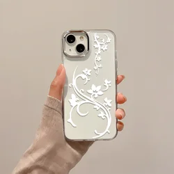 Elegant Black and Purple Vine Floral Phone Case - Shockproof and Stylish Y2K Design - iPhone 15 Plus (WQCS561)