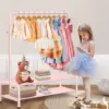 Dress Up Rack for Little Girls - Small Kids Costume Wardrobe Rack with 2 Fabric Shelves - Princess Room Bedroom Decor 1