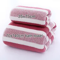 1 pcs Striped Face Towel 35x75cm For Bathroom Or Soft And Absorbent Quick-Drying Experience Microfiber Bath Towel 70x140cm 2