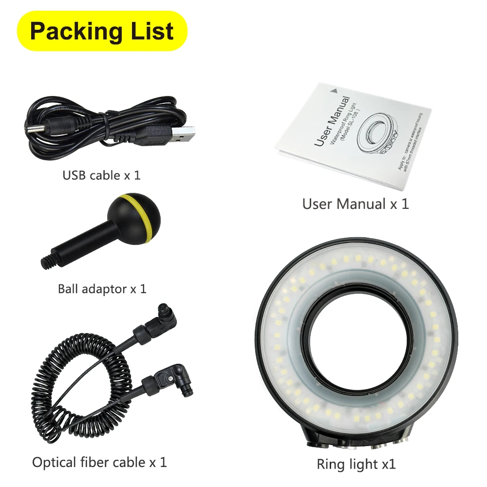 Underwater Flash Light With 67mm threaded 1200LM Ring Light with USB Charge Macro lamp For Sony Olympus TG5/TG4/TG6 portable flashlight