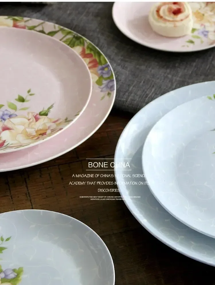8inch Bone China Dinnerware Floral Vintage Design Ceramic et Dish Decorative Plate Porcelain Dinner Plate