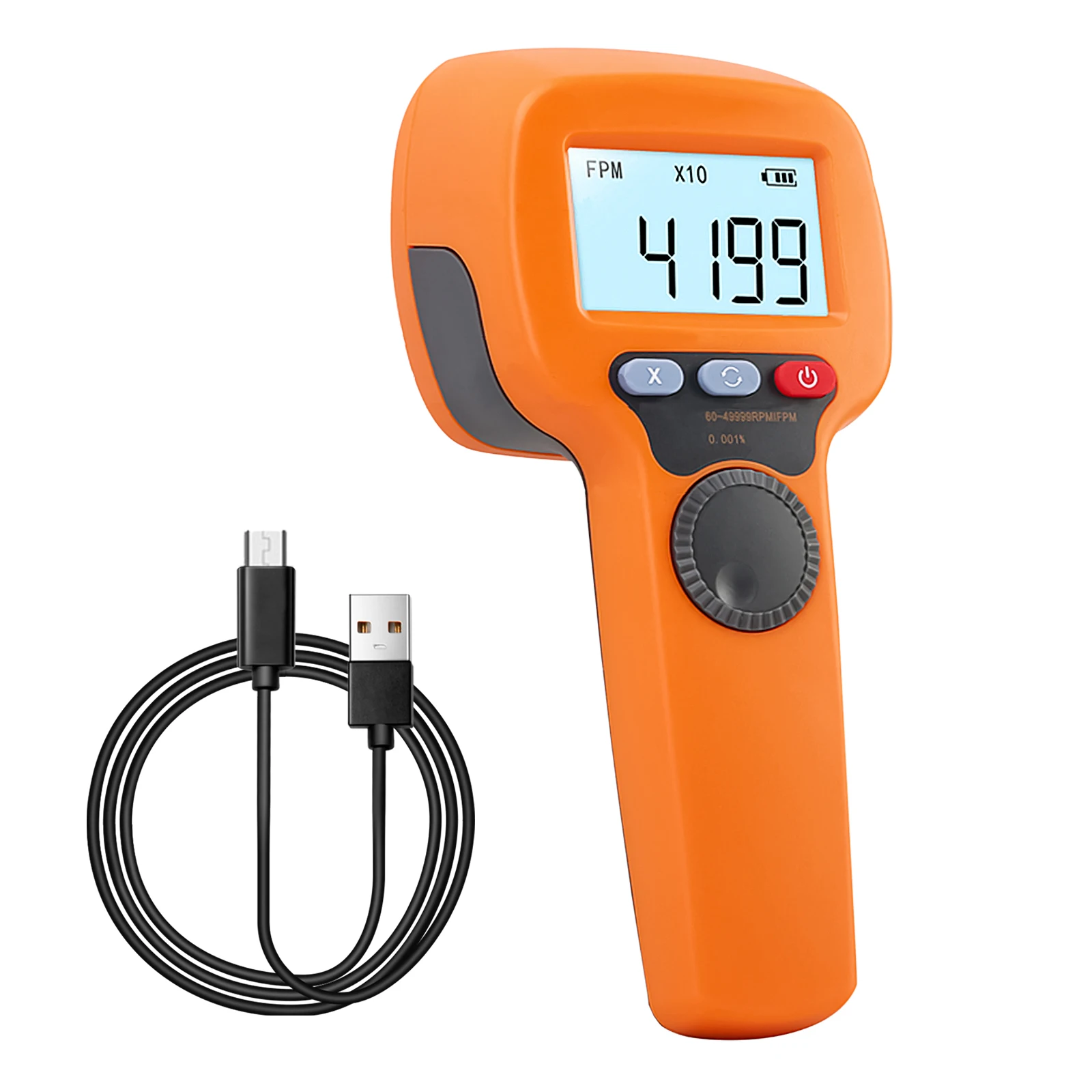 Digital Handheld Stroboscope Measuring 60 49999 RPM Non Contact Strobe