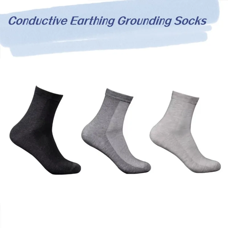 25 Pure Silver Infused Conductive Earthing Grounding Socks for Men