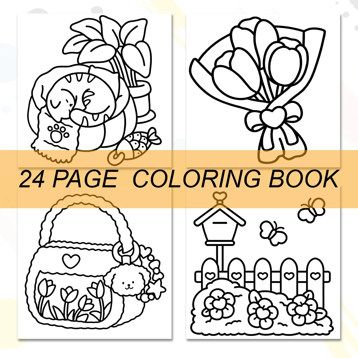 Cozy Girl Spring Art Coloring Book Adventure Color Cozy Adult Picture Book 24Page Cute Drawing Books Perfect Gift For Relaxation 5