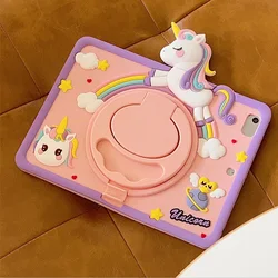 Children's Cartoon Unicorn Tablet Case with Rotating Handle and Stand for Honor Pad X8A 11inch (DJS)