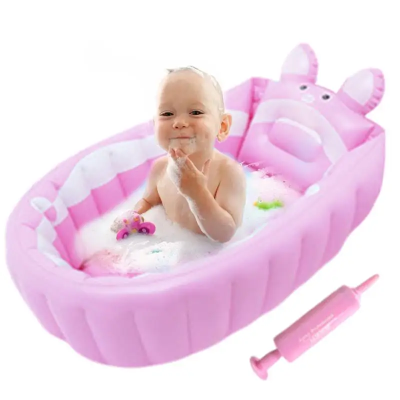 Kids Inflatable Bathtub Portable Newborn Toddler Bathing Tub With Air Pump Collapsible Shower Basin For Boys And Girls Home