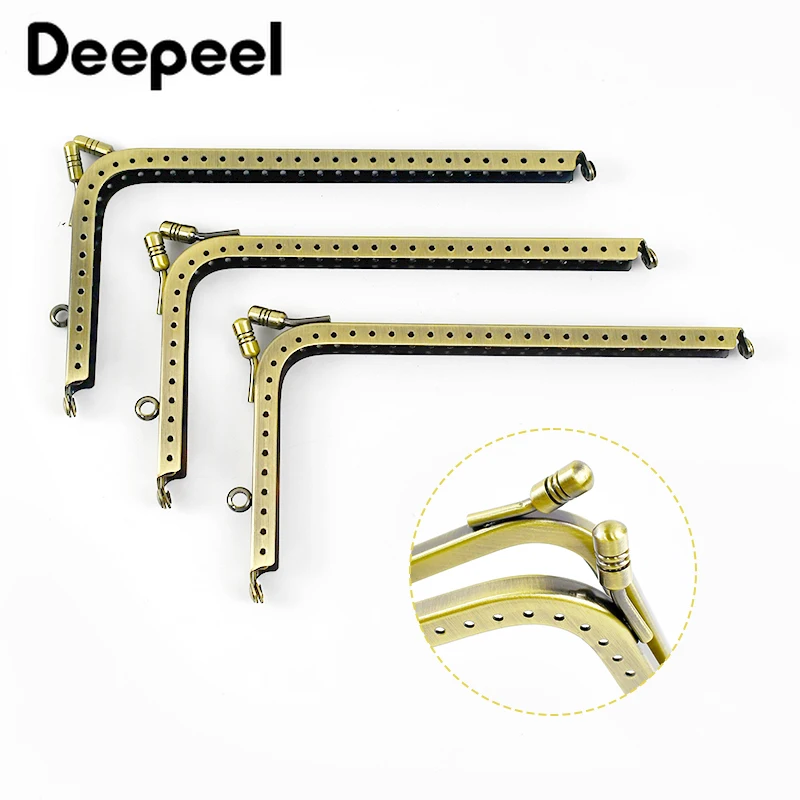 

2/5Pcs Deepeel 12.5-18.5cm Glossy L-shaped Head Kiss Clasp Metal Purse Frame Handle DIY Handbag Coin Bags Hardware Accessories