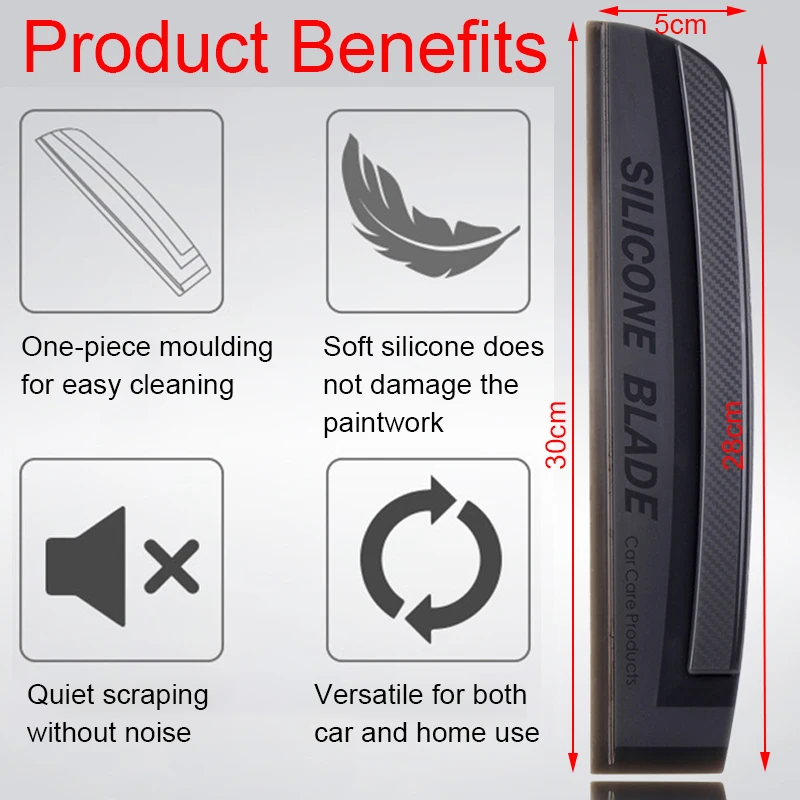 Non-Scratch Soft Silicone Handy Squeegee Car wrap tools Water Window Wiper Drying Blade Clean Scraping Film Scraper Accessories