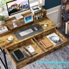 47" Home Office Desk With Monitor Shelf Gaming  Work Desk Study Desk for Bedroom Computer Table Rustic Brown Furniture 3