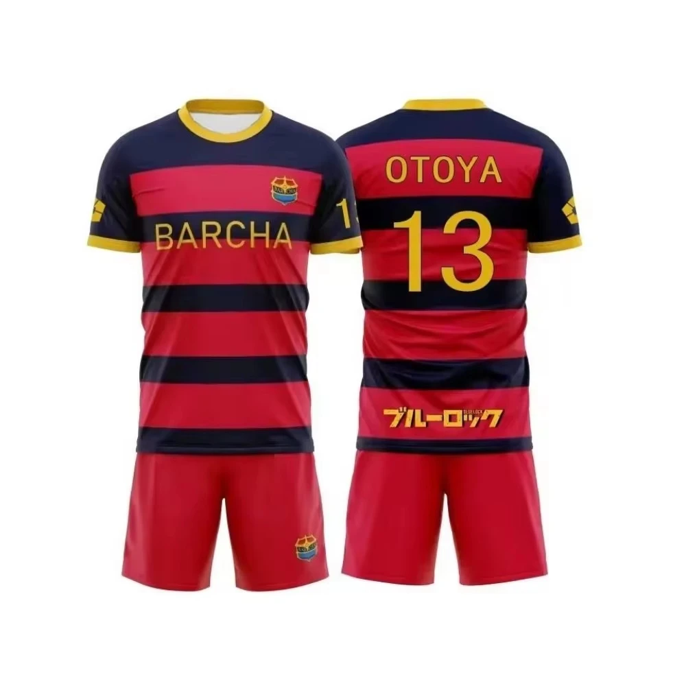 Anime # Set Costume Cosplay BACHIRA 8, Maglia da Calcio FC Barcha, Costume SO RUIZ, Uniforme da Calcio PICASSO con Stampa 3D - immagine 3