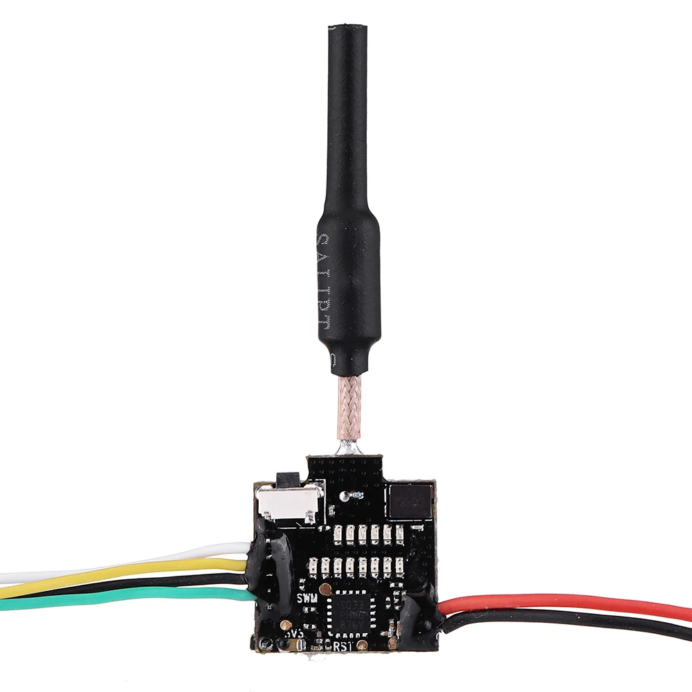 Détail du connecteur et du câblage de la caméra FPV Eachine TX06, émetteur AIO pour Tiny Whoop.