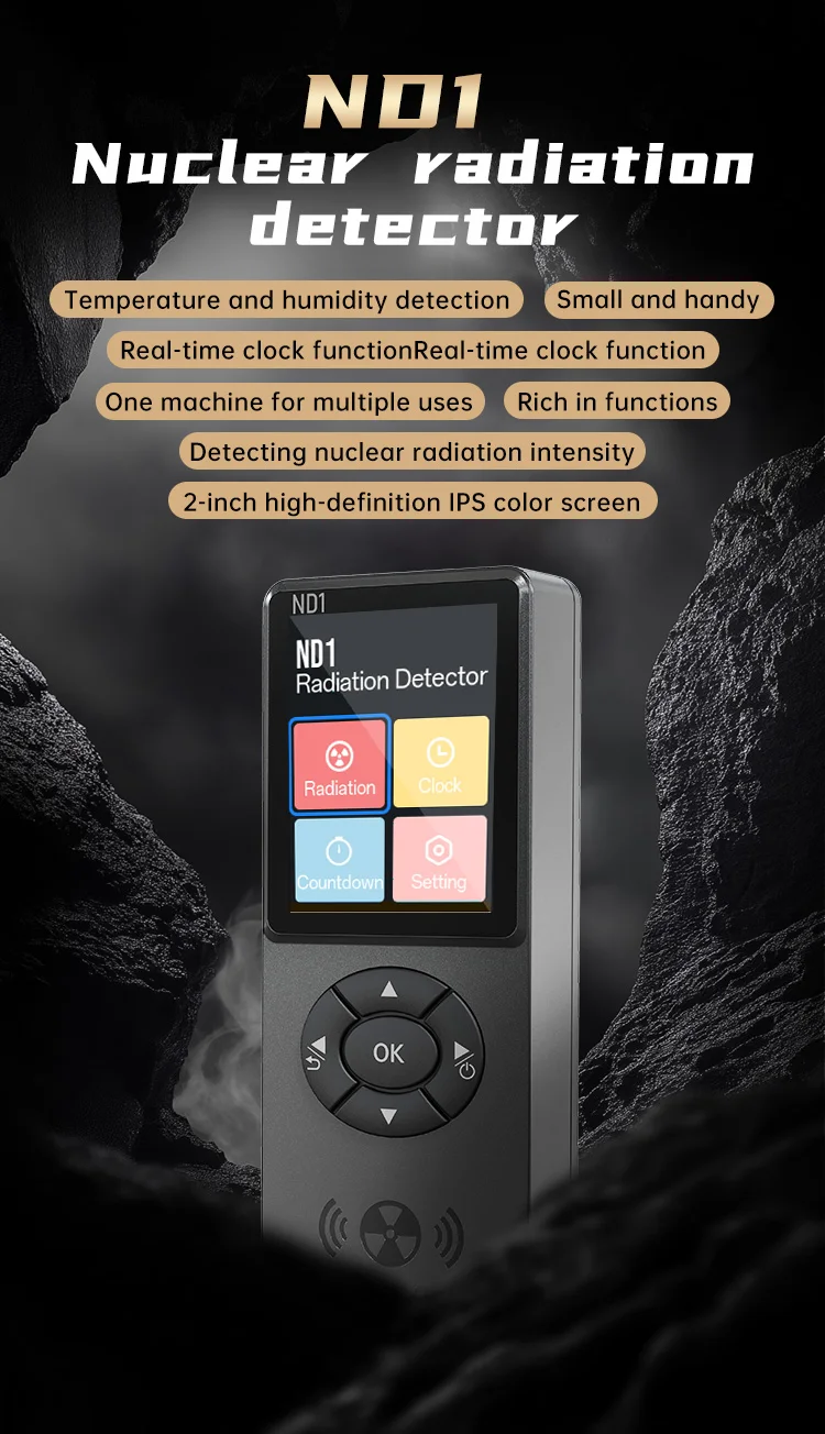 ND1 Geiger Counter - Nuclear Radiation Detector, X/γ/β-ray, Rechargeable