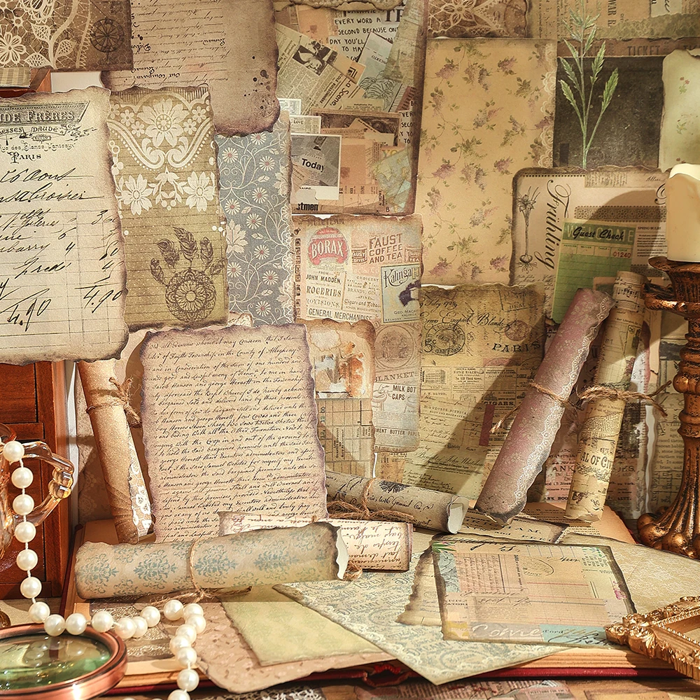 6 fogli Vintage pizzo materiale carta Scrapbooking creativà adesivo decorativo diario fai da te Album materiale Scrapbooking  15