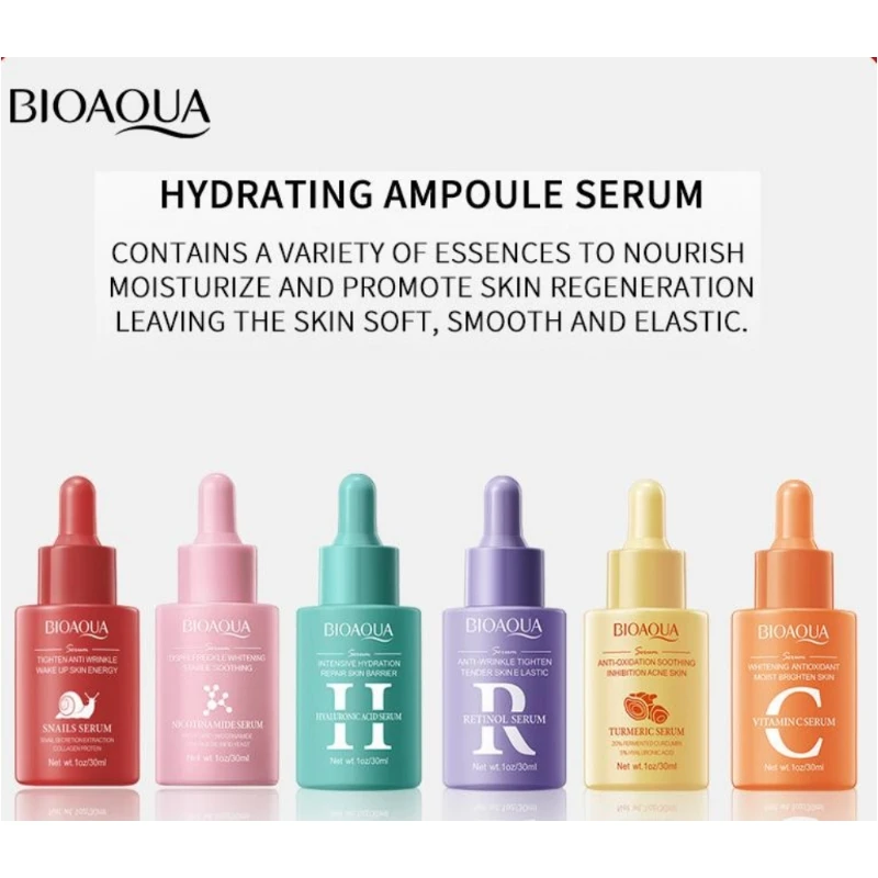 

BIOAOUA Retinol Niacinamide Hyaluronic Acid Face Serum Vitamin C Whitening Hydrating Shrink Pores Anti Wrinkle Skin Care 30ml