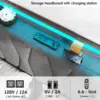 Queen Size Lift Up Storage Bed Frame, Height Adjustable Storage Headboard with Charging Station, LED Lights Upholstered Bed 6