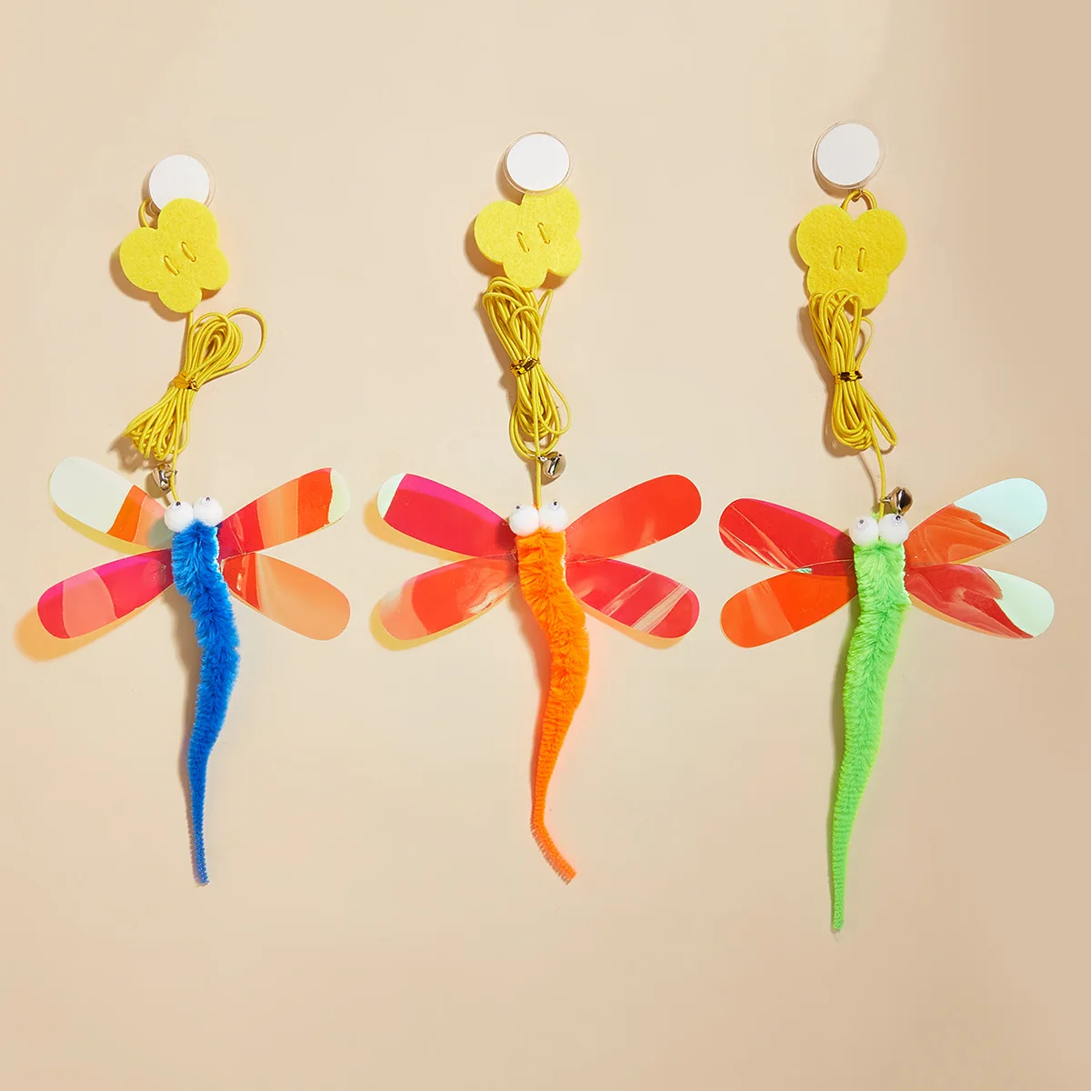 

Cat Toy Cat Teaser Stick Three Color Dragonfly Hanging With Adjustable And Adjustable Self Cat Teaser Toy Swing Cat Teaser Stick