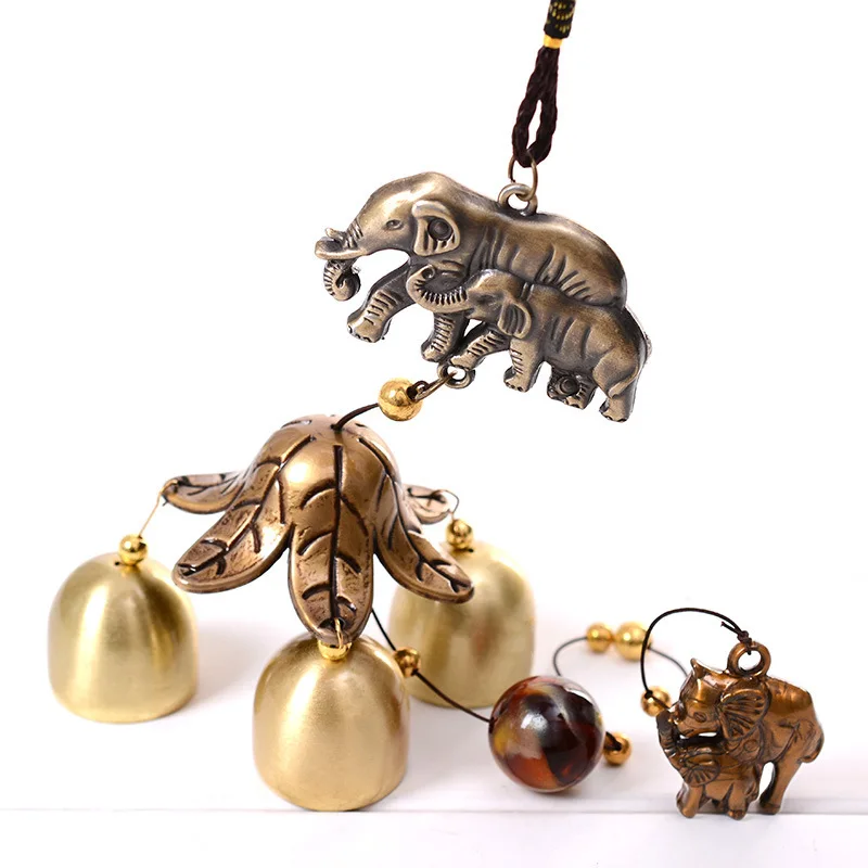 

Metal Lucky Wind Chimes Antique Copper Pendant Door Decoration Alloy Bell Feng Shui Pendant Town House Lucky Cat Shop Doorbell