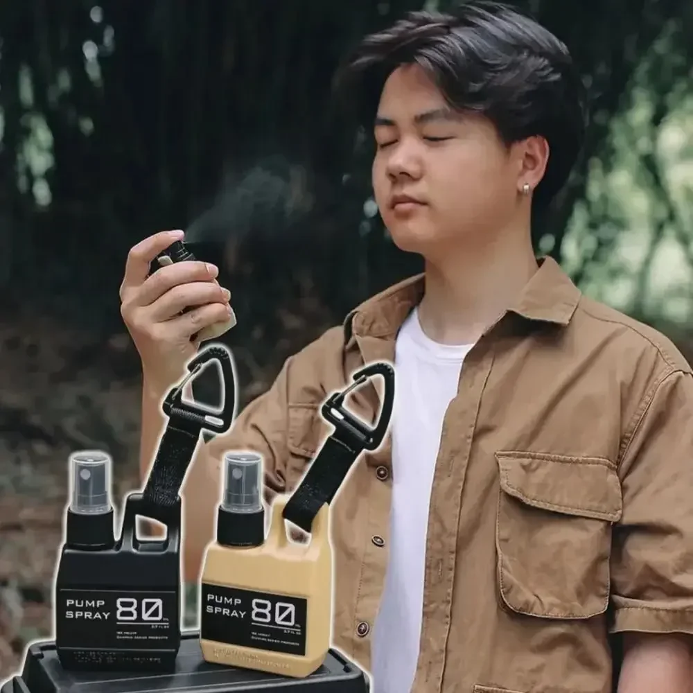 New 80ml Spray Bottle Portable Refillable Pump Sprayer Small with Buckle Cosmetic Container Travel