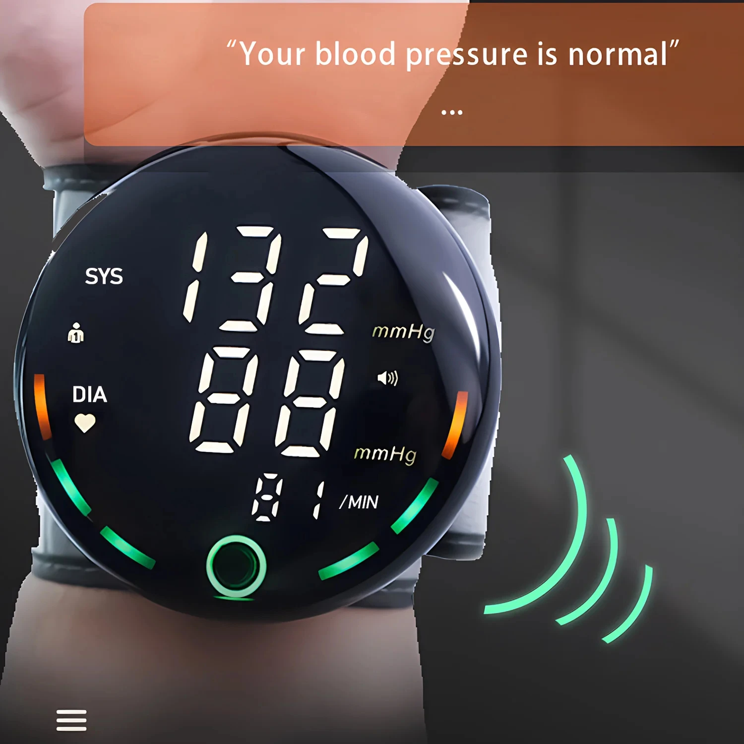 Wrist blood pressure monitor touch screen LED rechargeable sphygmomanometer russian / spanish portable tonometer BP monitor