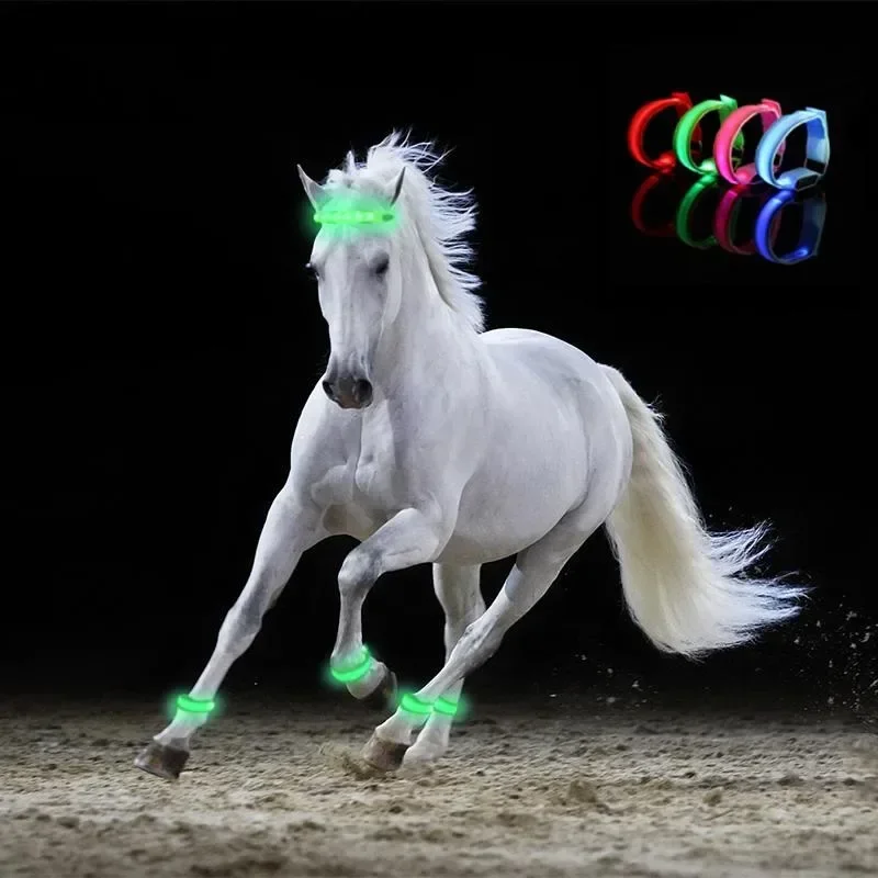 4PCS LED Horse Riding Equipment Leggings Tied Night Visible Horse Racing Accessory Equestrian Supplies Decoration Horse Riding 2