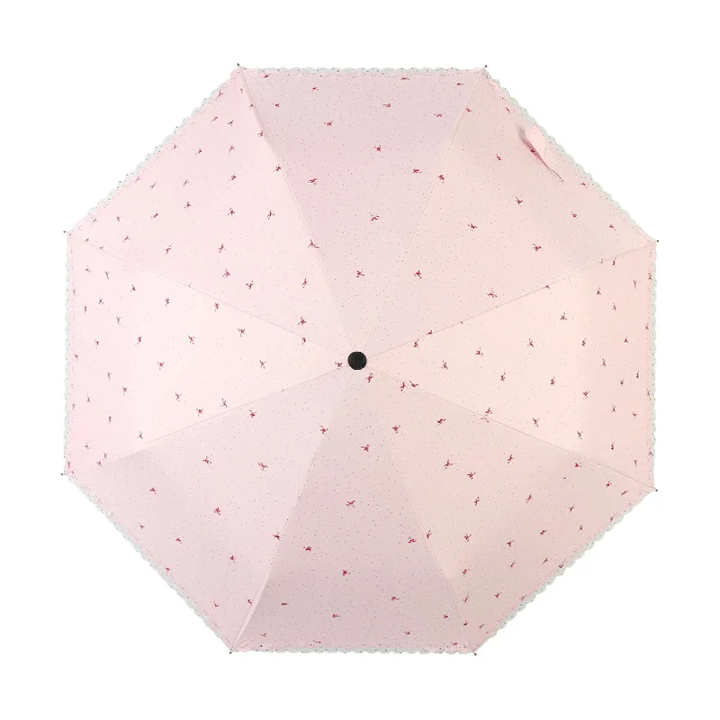 Elegant Mini Folding Lace Umbrella with Double-layer Black Glue Sun Umbrella for Sun Protection and UV Protection