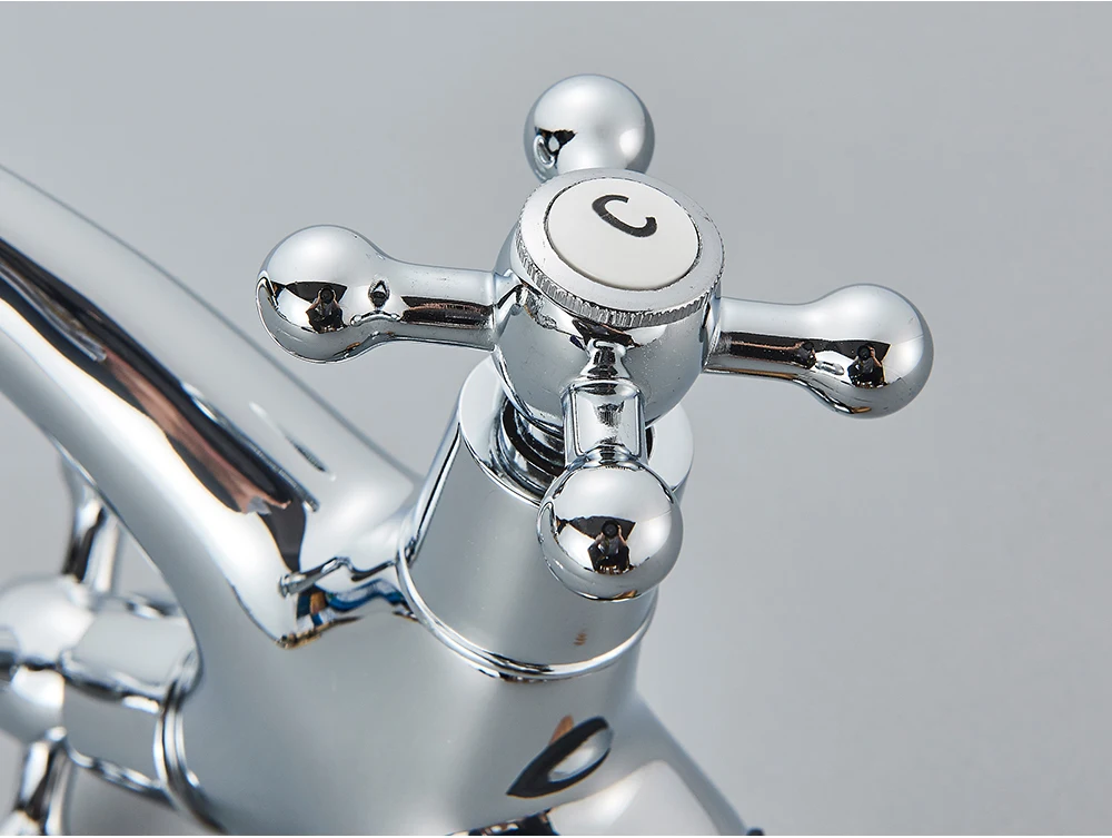 POIQIHY Antique Bathroom Faucet Mixer Image 5
