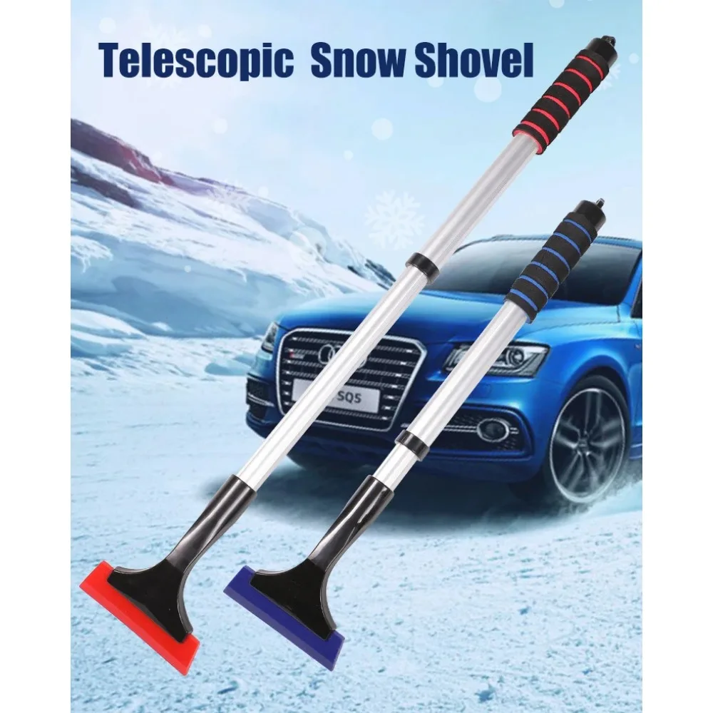 Car Multifunctional Snow Shovel Rotatable Telescopic Snow Remover Cleaning De-icing Shovel Snow Sweeping and Defrosting Tools