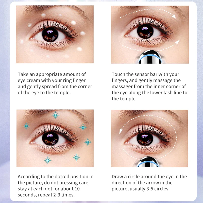 USB Multi-function  Eye Massager Wand Chargeable Facial Massager Eye Massager for Dark Circles, Eye Bags, Puffiness Under Eyes