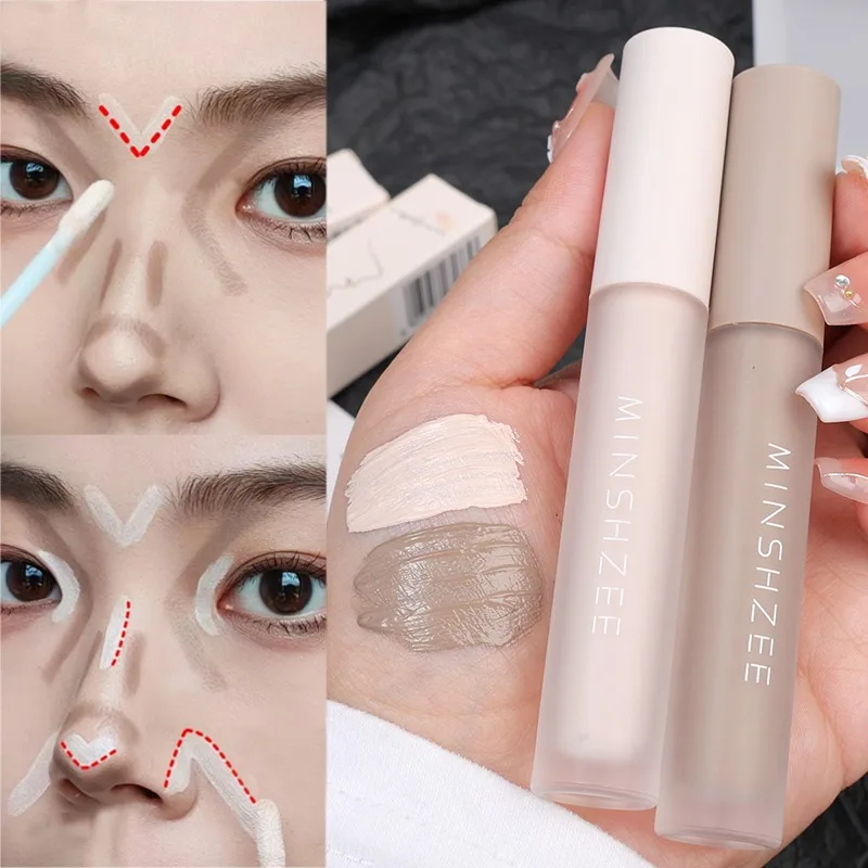 Matte Contouring Bronzer Highlighter Liquid Concealer Stick Waterproof Brown Nose Shadow Cream Brighten Facial Makeup Cosmetics