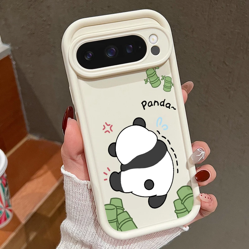 Cartoon Panda Pattern Shockproof Silicone Phone Case - Soft TPU Cover