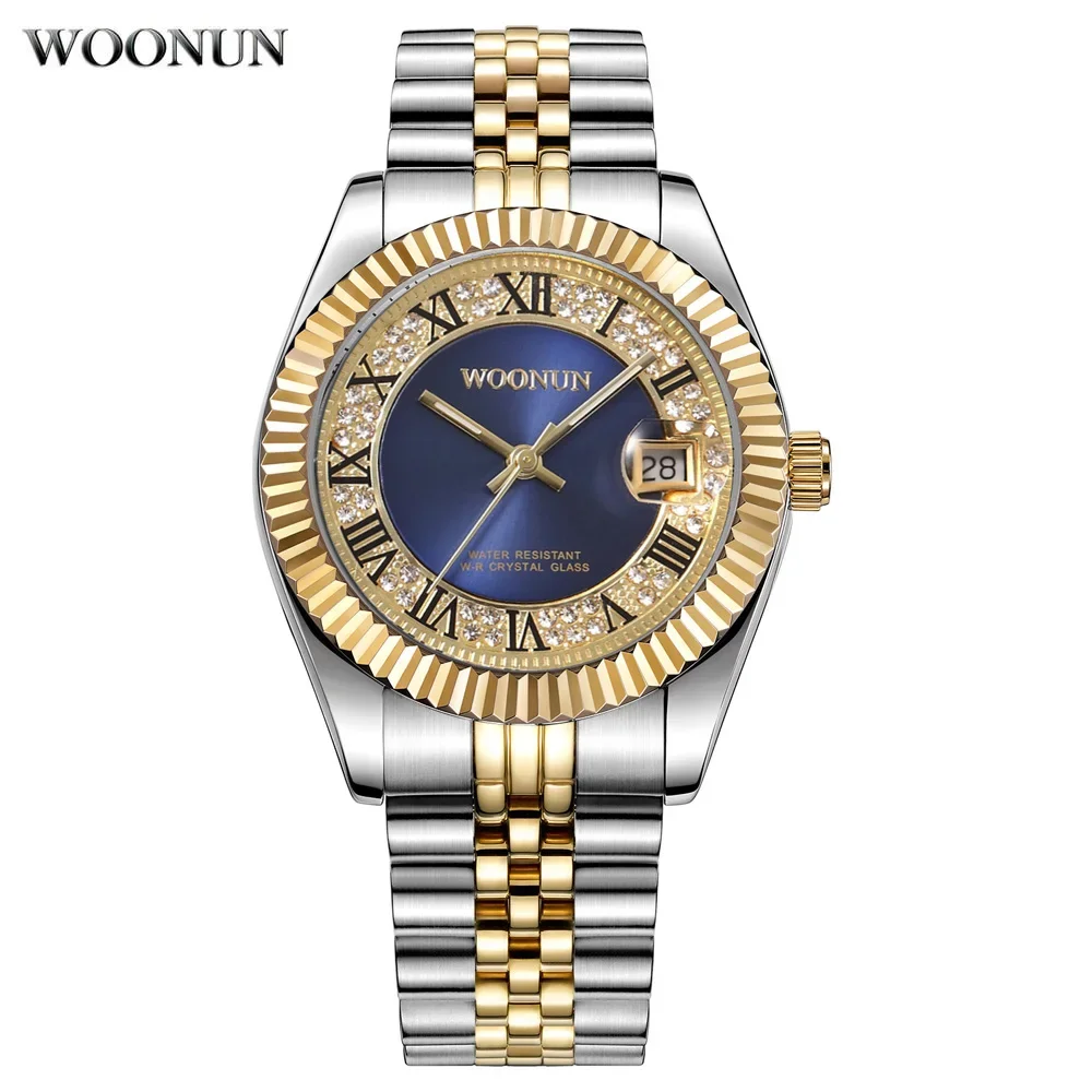 Classic Roma Watches Luxury Diamond Watches Men Stainless Steel Auto Date Quartz Wristwatches Boss Business Watch reloj hombre